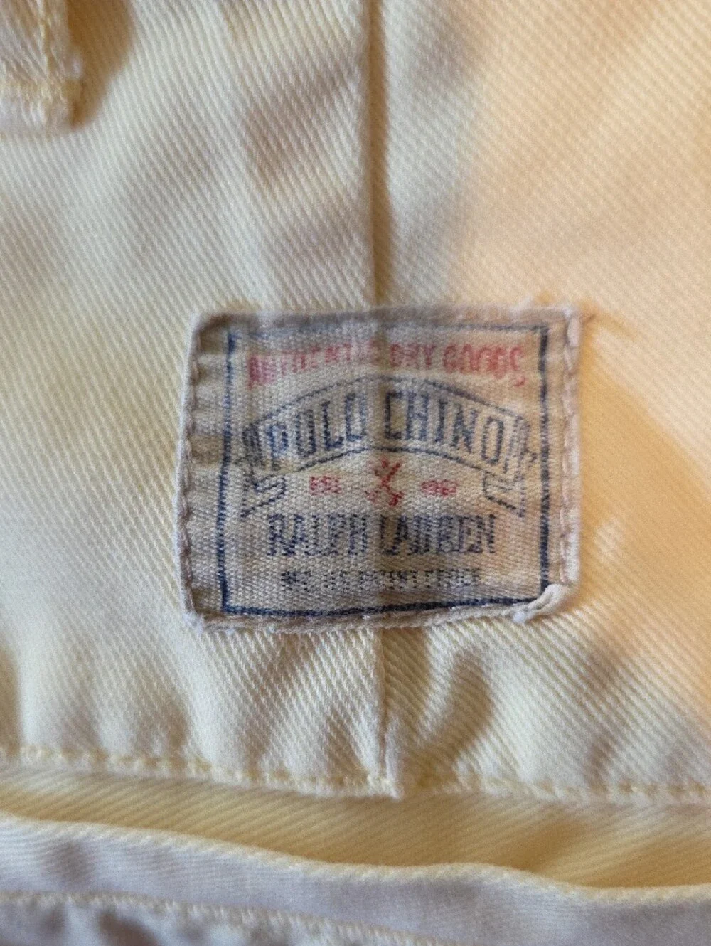 Polo by Ralph Lauren Cream Pleated Chino Pants